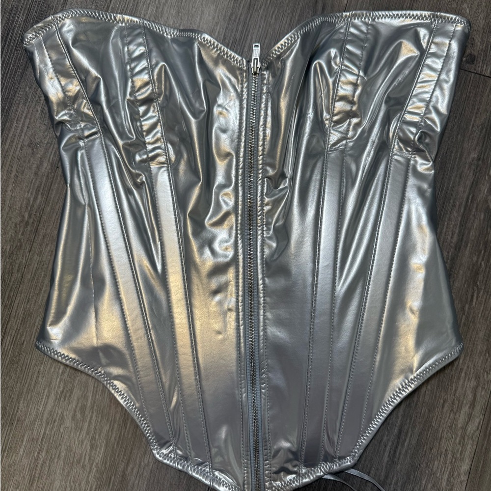 Kids Silver One Piece Corset